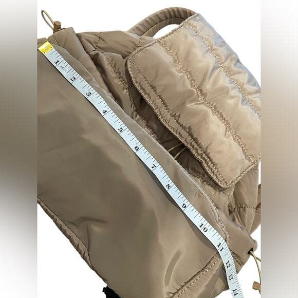 Street Level Boutique Puffer Backpack Tan Beige Medium-Sized - Picture 5 of 14